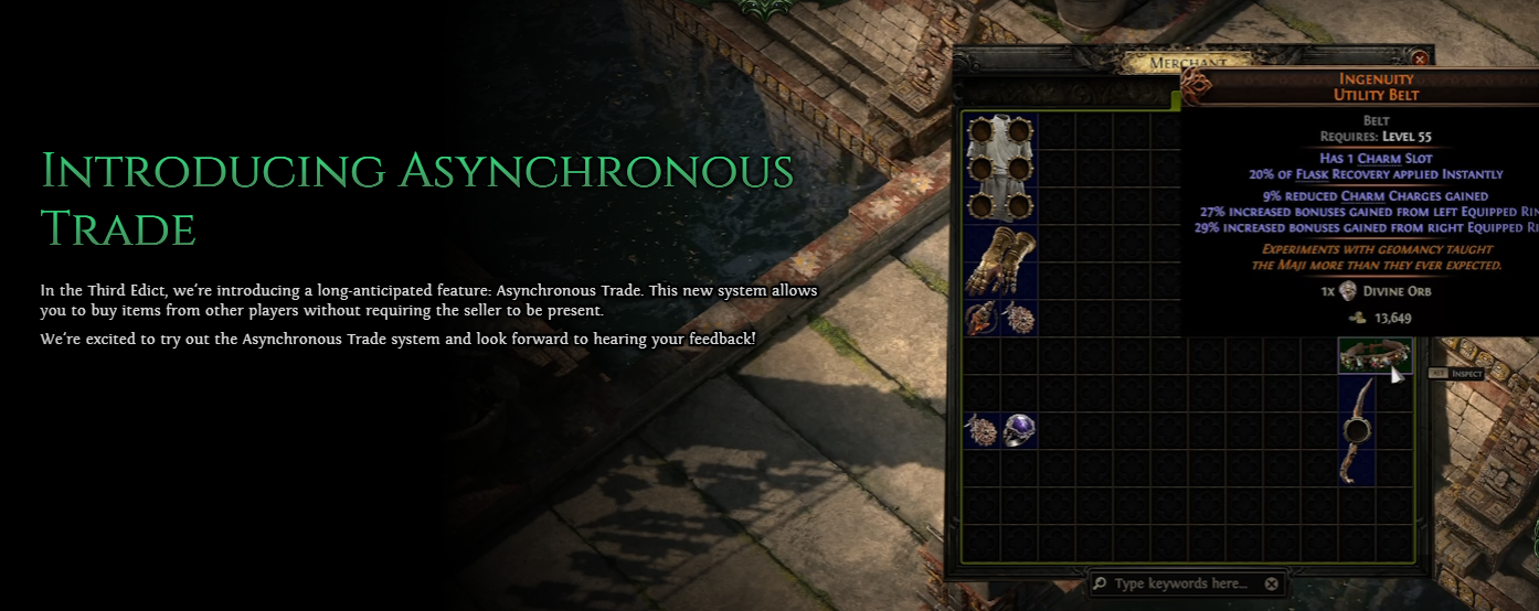 poe2 the third edict asynchronous trade